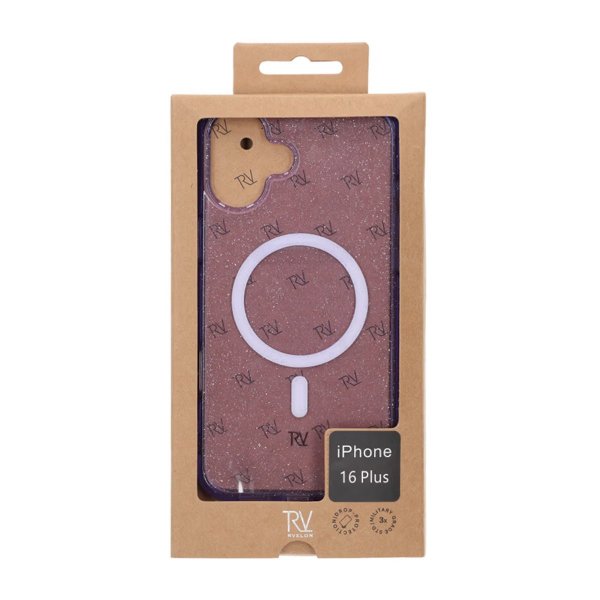 Rvelon iPhone 16 Plus Cover Glitter MagSafe Lilla