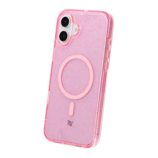 Rvelon iPhone 16 Plus Cover Glitter MagSafe Rosa