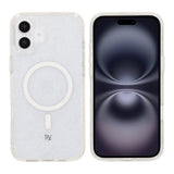 Rvelon iPhone 16 Plus Cover Glitter MagSafe Hvid