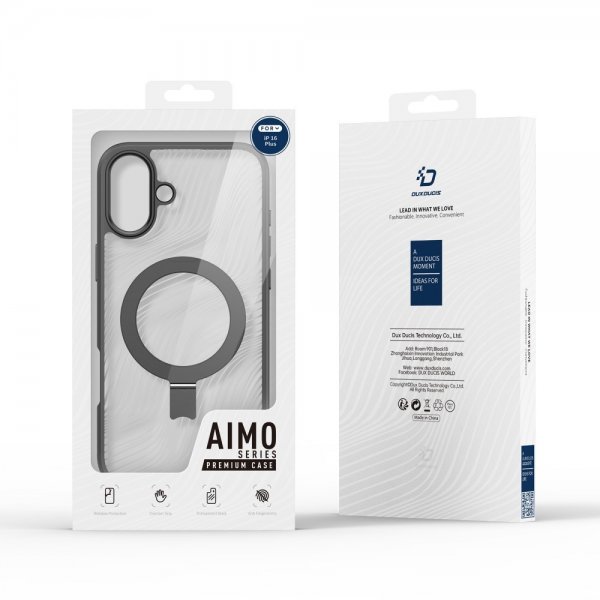 Dux Ducis iPhone 16 Plus Cover Aimo Series MagSafe Kickstand Sort