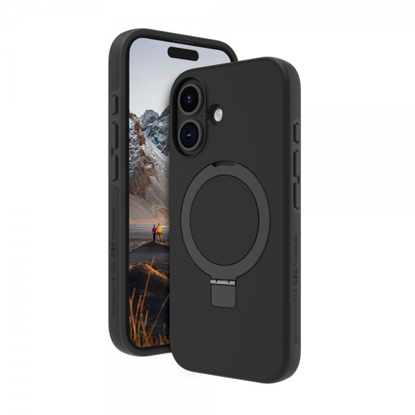 dbramante1928 iPhone 16 Plus Cover Iceland Ultra D3O MagSafe Kickstand Sort