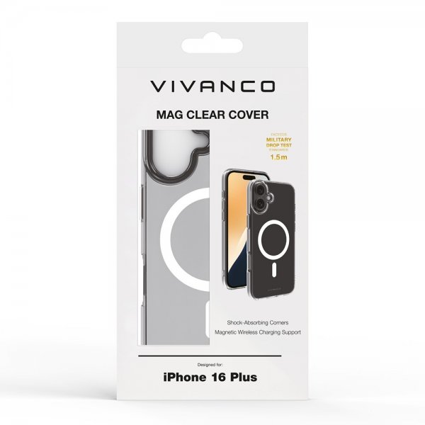Vivanco iPhone 16 Plus Cover Mag Clear Transparent