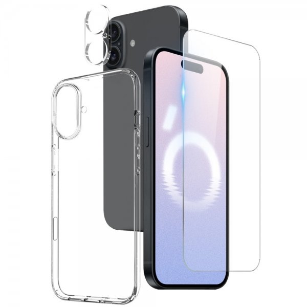 Northjo iPhone 16 Plus Cover med Skærmbeskyttelse og Kamerabeskyttelse 3-i-1