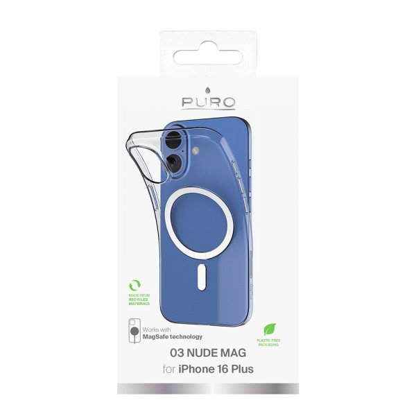 Puro iPhone 16 Plus Cover Nude Mag Transparent