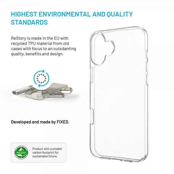 Fixed iPhone 16 Plus Cover ReStory Gennemsigtig