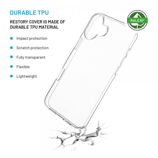 Fixed iPhone 16 Plus Cover ReStory Gennemsigtig