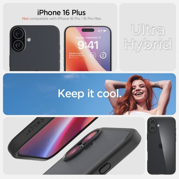 Spigen iPhone 16 Plus Cover Ultra Hybrid Frost Black