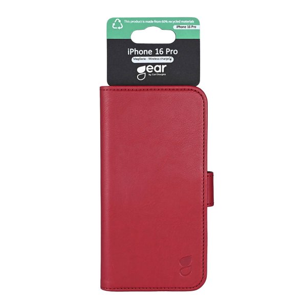 Gear iPhone 16 Pro Cover 3 Kreditkortlommer Rød