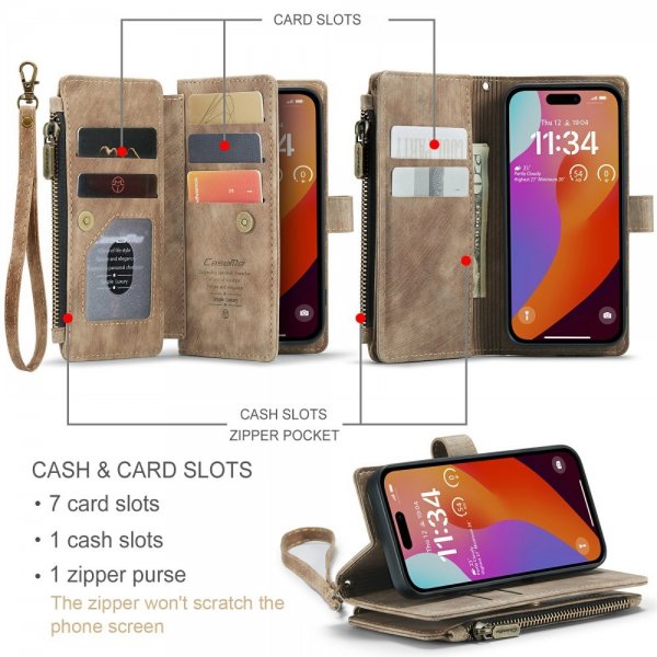 CaseMe iPhone 16 Pro Cover C30 Series Brun