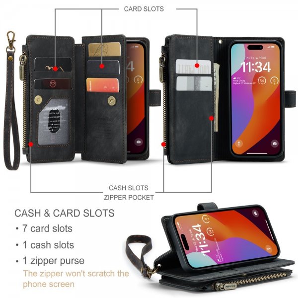 CaseMe iPhone 16 Pro Cover C30-serien Sort