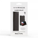 Vivanco iPhone 16 Pro Etui Classic Wallet Sort