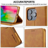 Lc.Imeeke iPhone 16 Pro Cover med Kortlomme og Stativfunktion Lysebrun