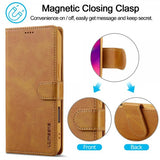 Lc.Imeeke iPhone 16 Pro Cover med Kortlomme og Stativfunktion Lysebrun