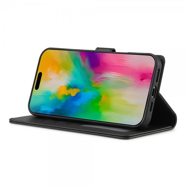 Lc.Imeeke iPhone 16 Pro Cover med Kortlomme Standerfunktion Sort