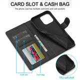 Lc.Imeeke iPhone 16 Pro Cover med Kortlomme Standerfunktion Sort