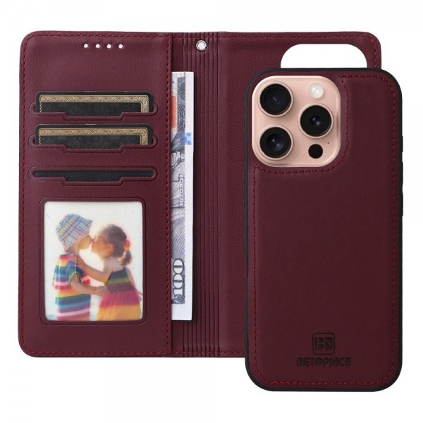 Betopnice iPhone 16 Pro Cover med Aftageligt Cover 005 Rød