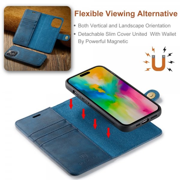Dg.Ming iPhone 16 Pro Cover med Aftageligt Cover Blå