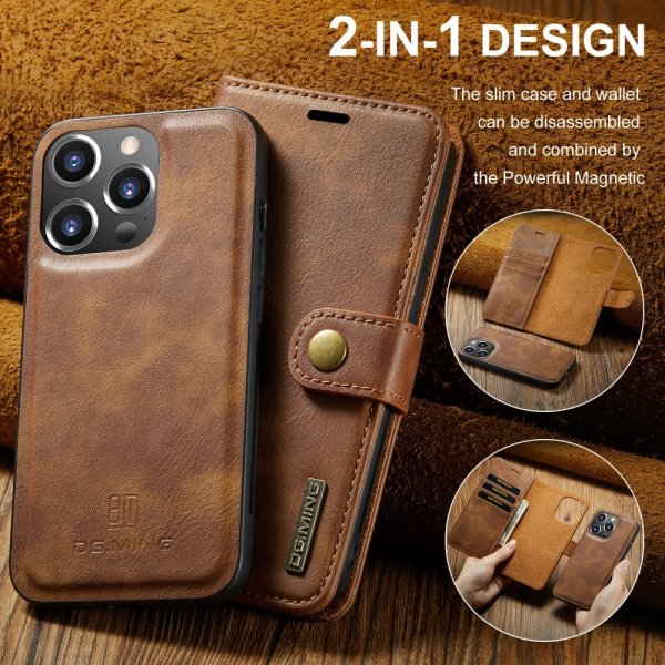 Dg.Ming iPhone 16 Pro Cover med Aftageligt Cover Brun