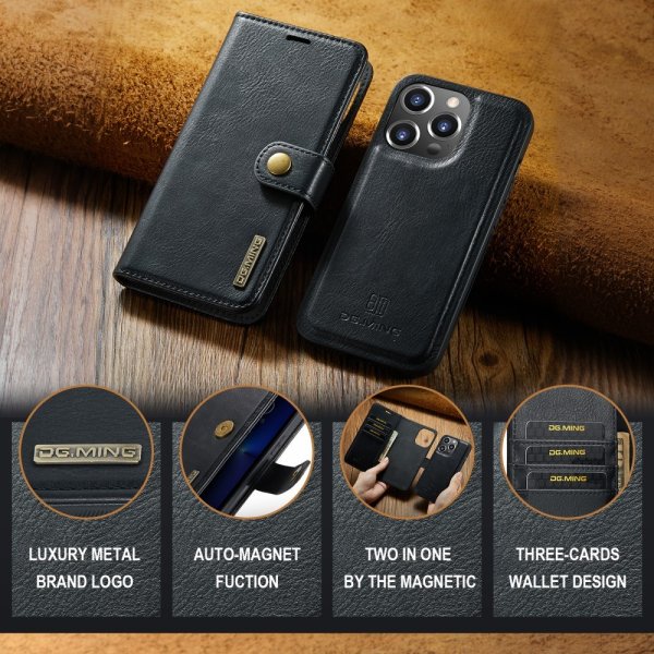 Dg.Ming iPhone 16 Pro Cover med Aftageligt Cover Sort