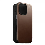 Nomad iPhone 16 Pro Etui Modern Leather Folio Brun