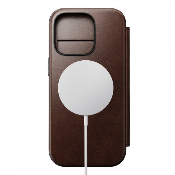 Nomad iPhone 16 Pro Cover Modern Læder Folio Horween Rustic Brown