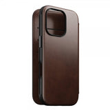 Nomad iPhone 16 Pro Cover Modern Læder Folio Horween Rustic Brown