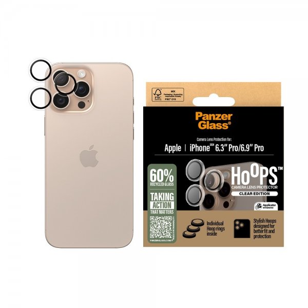 PanzerGlass iPhone 16 Pro/iPhone 16 Pro Max Kameraprotector Hoops Transparent
