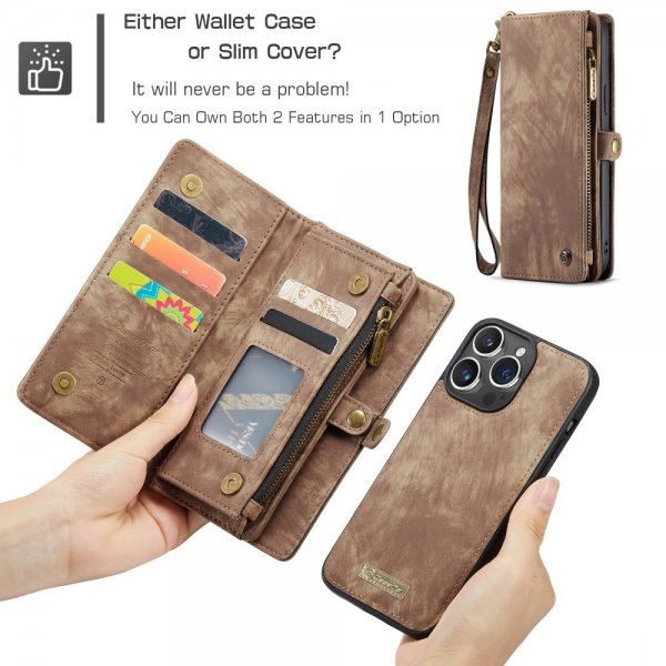 CaseMe iPhone 16 Pro Max Etui 008 Series Aftageligt Cover Brun