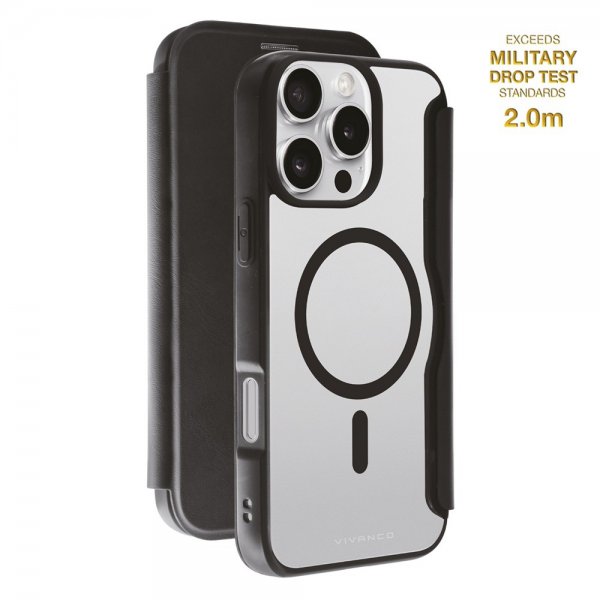 Vivanco iPhone 16 Pro Max Etui Mag Wallet Sort