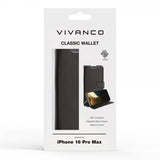 Vivanco iPhone 16 Pro Max Etui Classic Wallet Sort