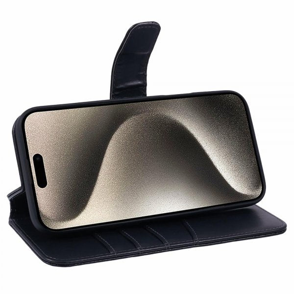 Nordic Covers iPhone 16 Pro Max Cover Essential Leather Raven Black
