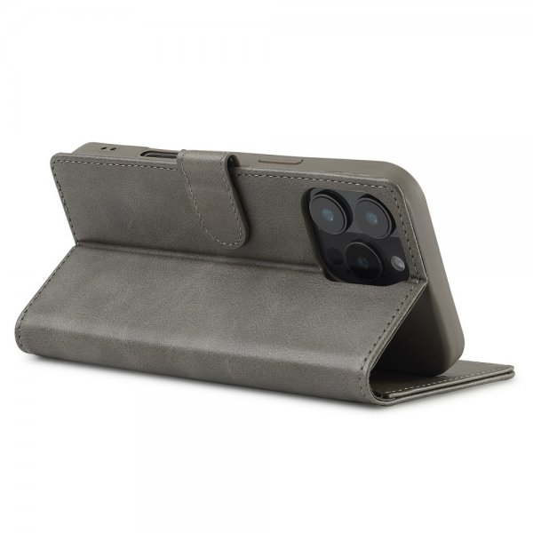 Lc.Imeeke iPhone 16 Pro Max Etui med kortlomme og standfunktion Grå