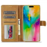 Lc.Imeeke iPhone 16 Pro Max Etui med Kortlomme Standerfunktion Lysebrun