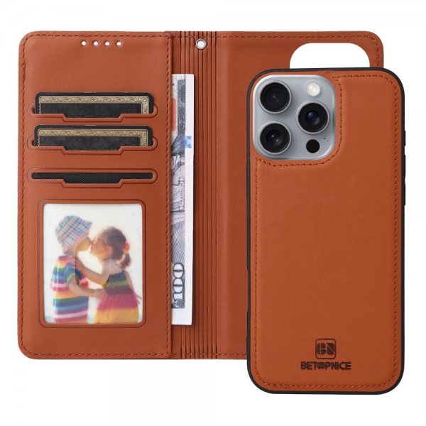 Betopnice iPhone 16 Pro Max Etui med Aftageligt Cover 005 Brun