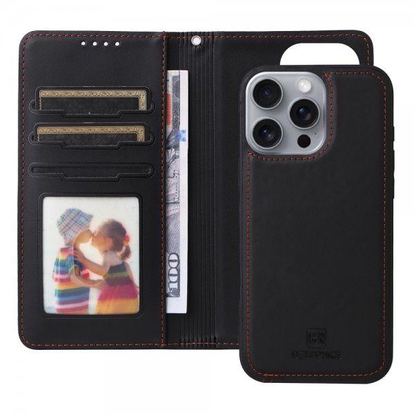 Betopnice iPhone 16 Pro Max Etui med Aftageligt Cover 005 Sort