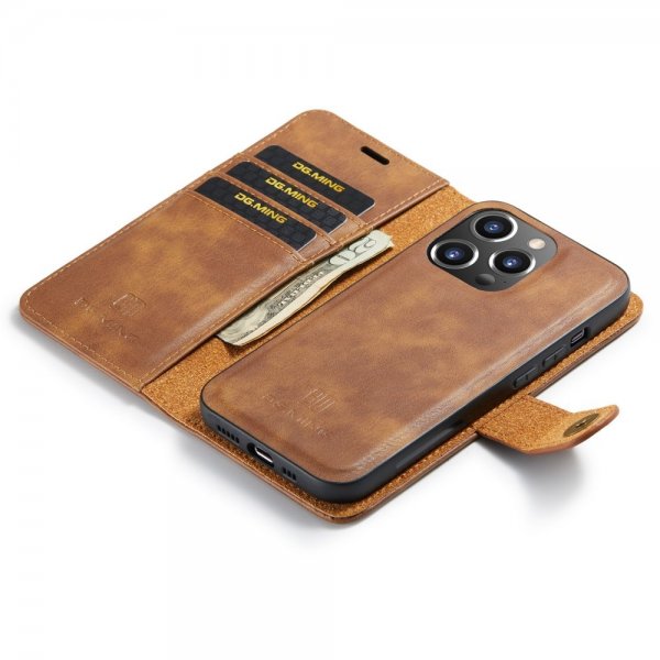 Dg.Ming iPhone 16 Pro Max Etui med Aftagelig Skal Brun