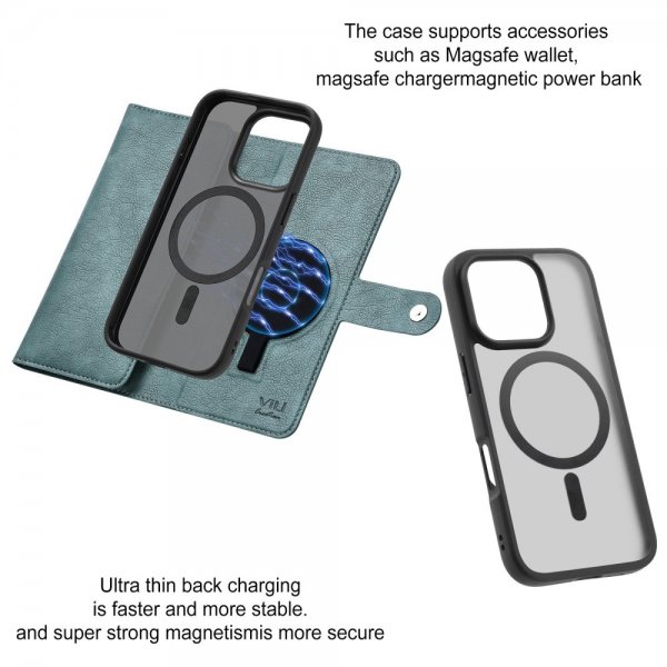 VILI iPhone 16 Pro Max Cover med Aftageligt Cover GV Series MagSafe Grøn