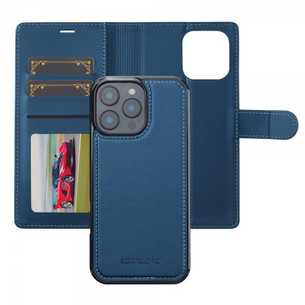 Lc.Imeeke iPhone 16 Pro Max Etui med Aftagelig Skal L2 Series MagSafe Blå