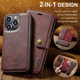 Dg.Ming iPhone 16 Pro Max Etui med Aftageligt Cover Rød