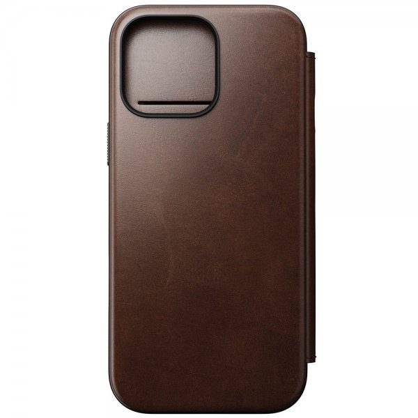 Nomad iPhone 16 Pro Max Modern læderfolie, Horween Rustik Brun