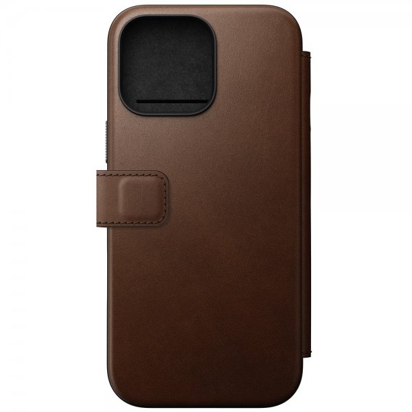 Nomad iPhone 16 Pro Max Cover Modern Leather Folio Brun