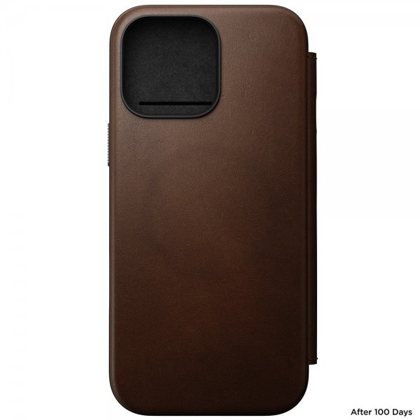 Nomad iPhone 16 Pro Max Cover Modern Leather Folio Brun