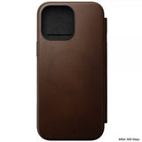 Nomad iPhone 16 Pro Max Cover Modern Leather Folio Brun