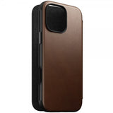Nomad iPhone 16 Pro Max Cover Modern Leather Folio Brun