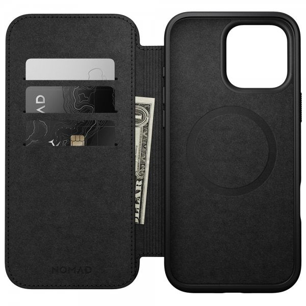 Nomad iPhone 16 Pro Max Cover Modern Leather Folio Brun