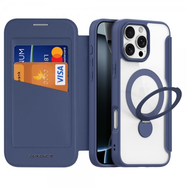 Dux Ducis iPhone 16 Pro Max Cover Skin X Pro Series Kickstand MagSafe Blå