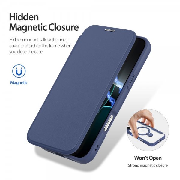 Dux Ducis iPhone 16 Pro Max Cover Skin X Pro Series Kickstand MagSafe Blå