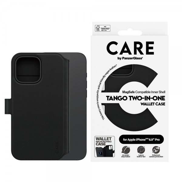 CARE by PanzerGlass iPhone 16 Pro Max Cover Tango Two-in-One Wallet MagSafe Sort