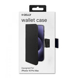 Celly iPhone 16 Pro Max Cover Wally Wallet Case Sort