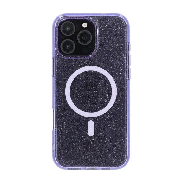 Rvelon iPhone 16 Pro Max Cover Glitter MagSafe Lilla